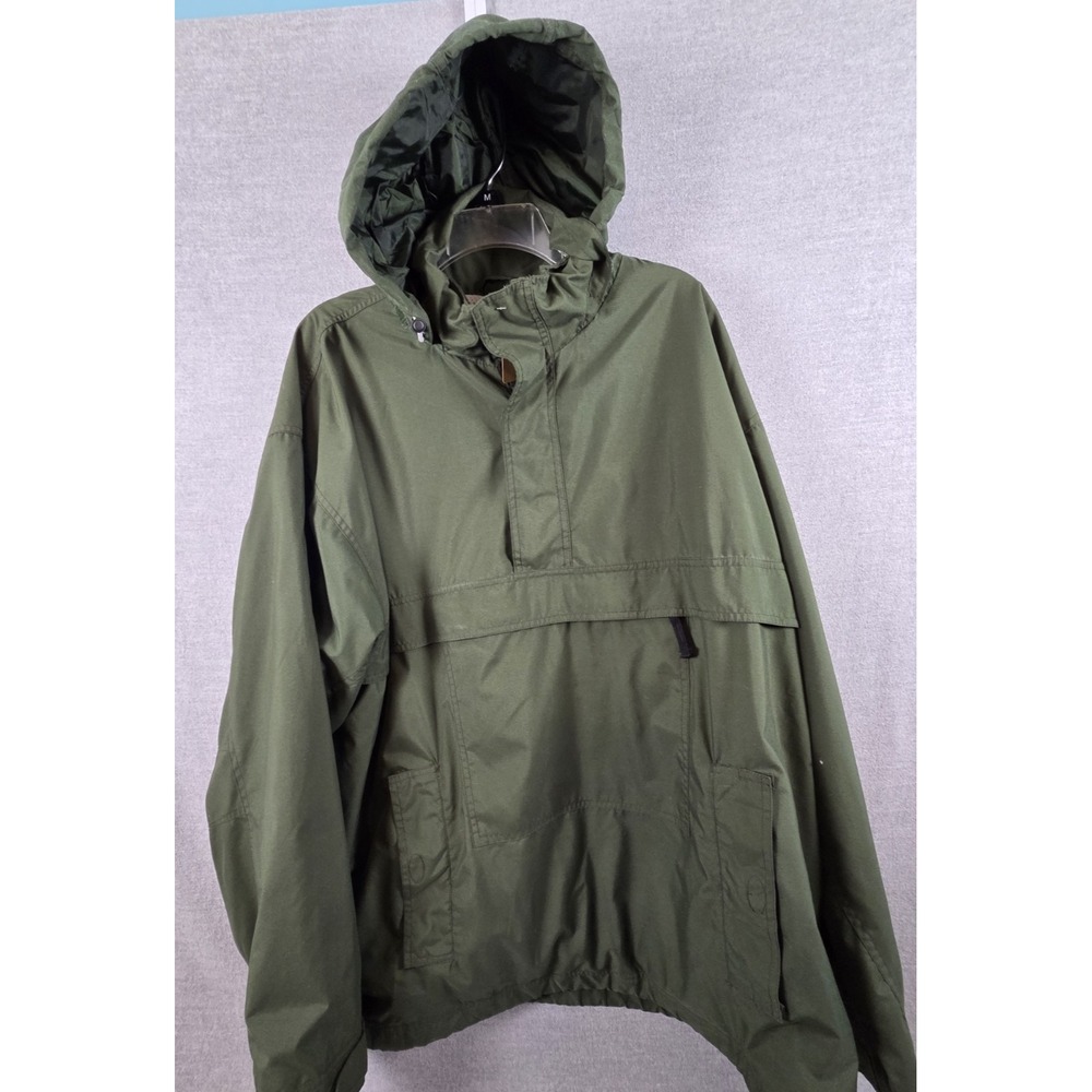 GAP Anorak Jacket Olive Green Mens 2XL Pullover Hooded Windbreaker Vintage Y2K